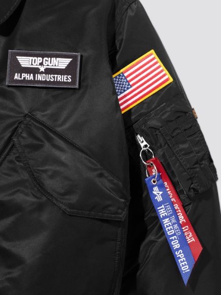 Alpha X Top Gun Cwu 45p Bomber Black Jacket eith patches