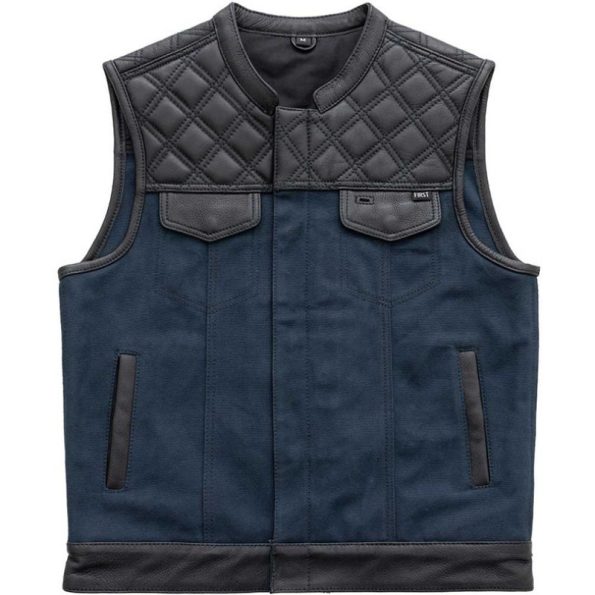 First Mfg Mens Hunt Club Diamond Quilt Blue Vest