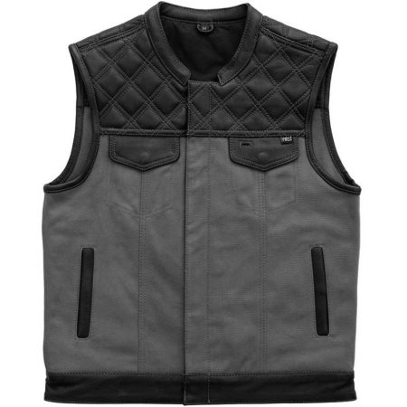 First Mfg Mens Hunt Club Diamond Quilt Grey Vest