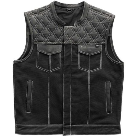 First Mfg Mens Hunt Club Diamond Quilt White Stitches Vest