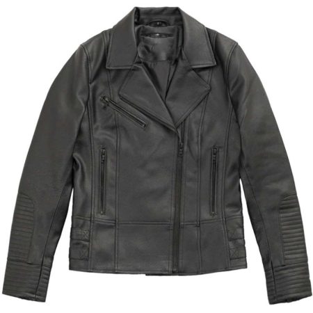 Whet Blu Womens Lauren Faux Leather Biker black Jacket