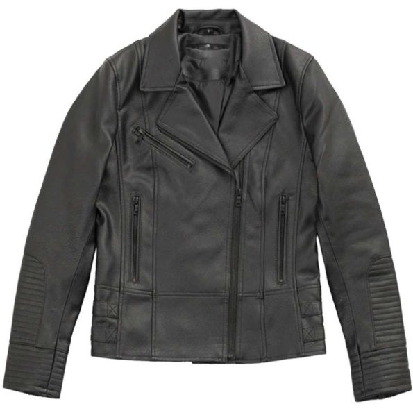 Whet Blu Womens Lauren Faux Leather Biker black Jacket