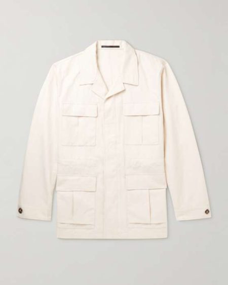Mojave Camp-Collar Cotton and Linen-Blend Field Jacket
