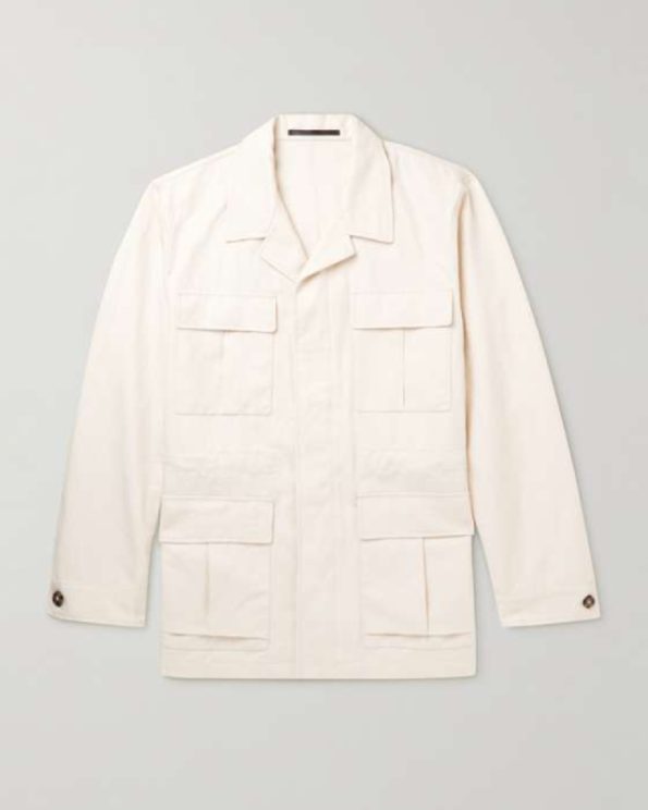 Mojave Camp-Collar Cotton and Linen-Blend Field Jacket