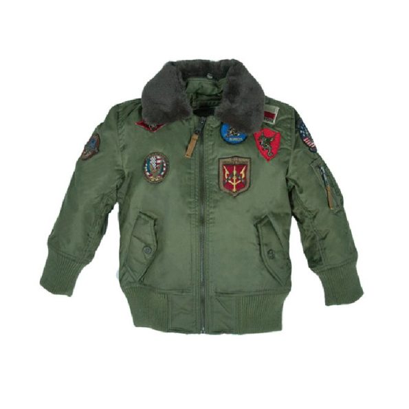 Kids B-15 Green Bomber Jacket