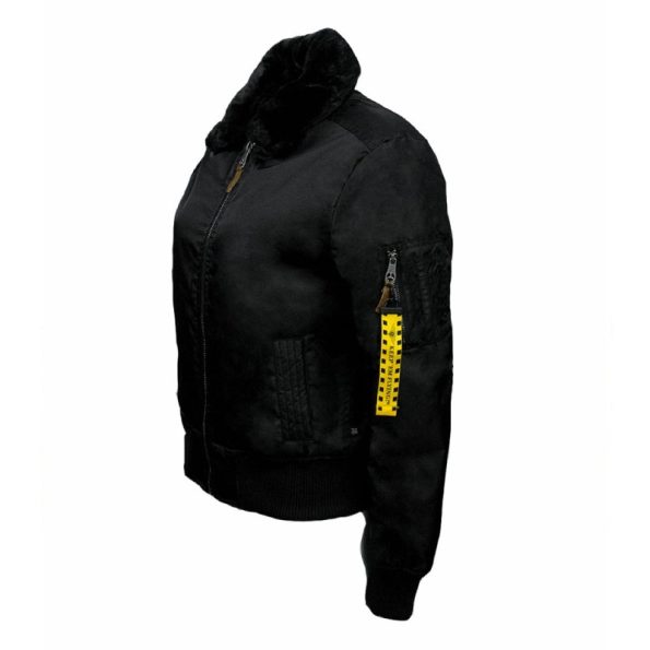 MA-1 Black Fur Bomber Jacket