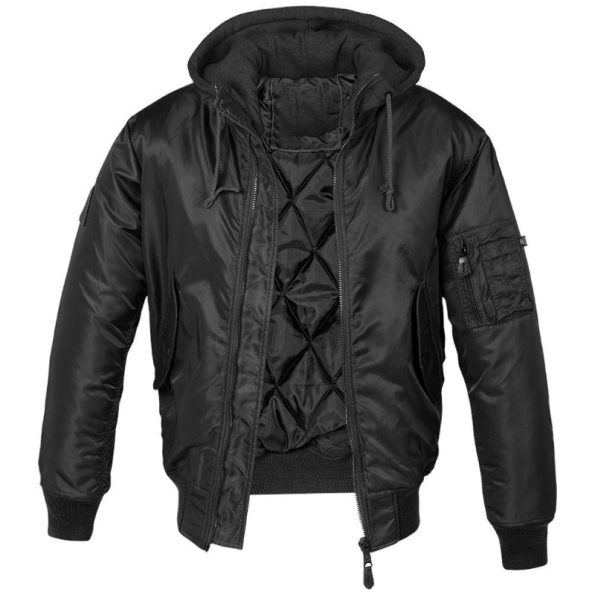 Brandit MA1 Sweat Black Hooded Jacket