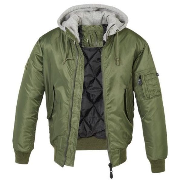 Brandit MA1 Sweat Olive Hooded Jacket
