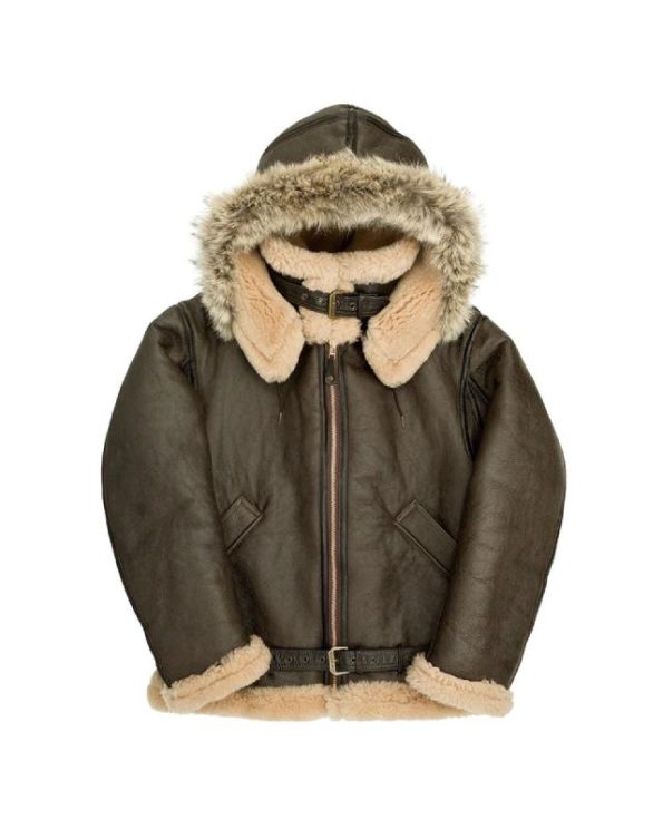 Dunkirk RAF Hooded Sheepskin Leather Jacket