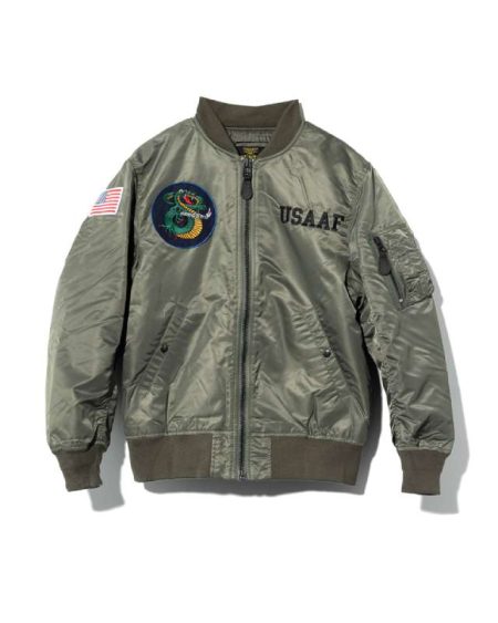 Custom MA-1 F-15 Eagle Embroidery Olive Jacket