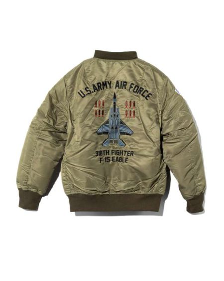 Custom MA-1 F-15 Eagle Embroidery Khaki Jacket