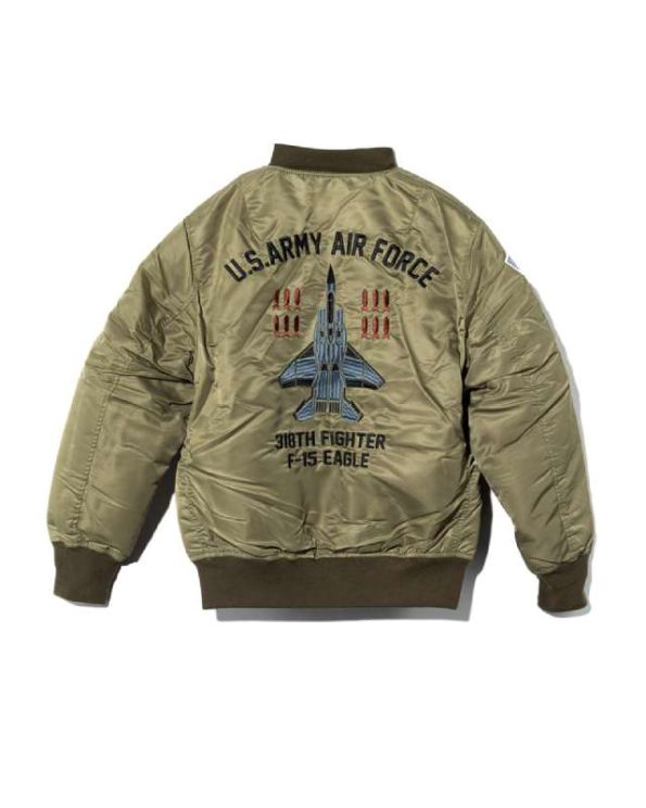 Custom MA-1 F-15 Eagle Embroidery Khaki Jacket