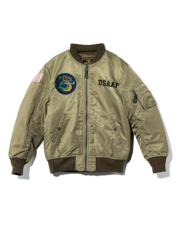 Custom MA-1 F-15 Eagle Embroidery Khaki Jacket
