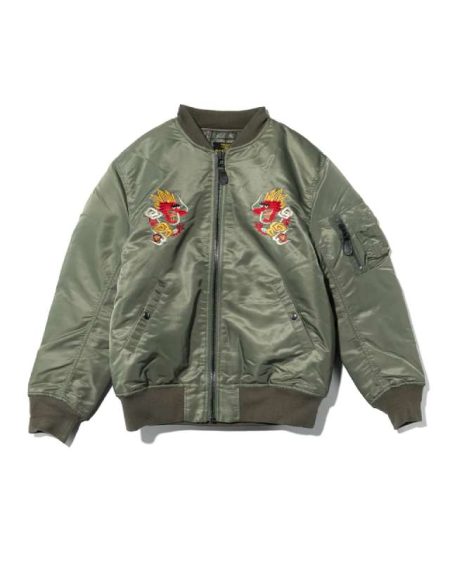 Custom MA-1 Japan Embroidery Olive Jacket