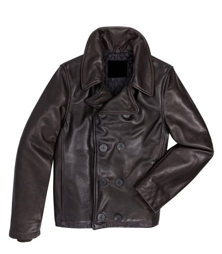 Naval Short Leather Peacoat
