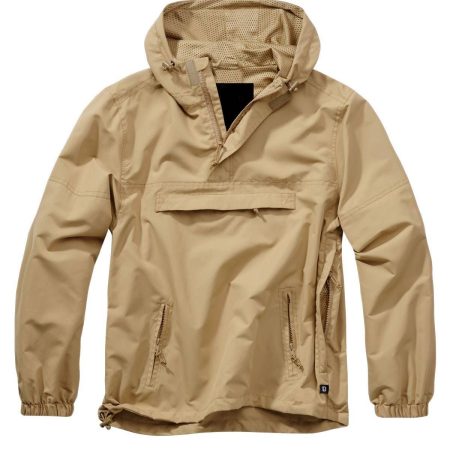 Summer Windbreaker Camel Brown Hooded Jacket