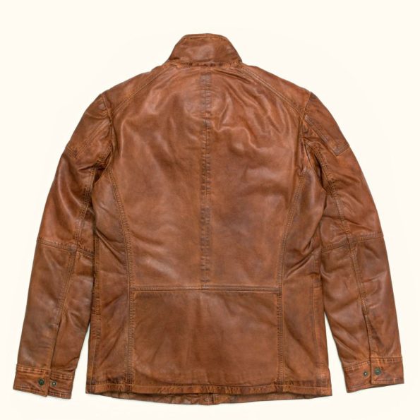 THEODORE Brown Leather Field Jacket 2024
