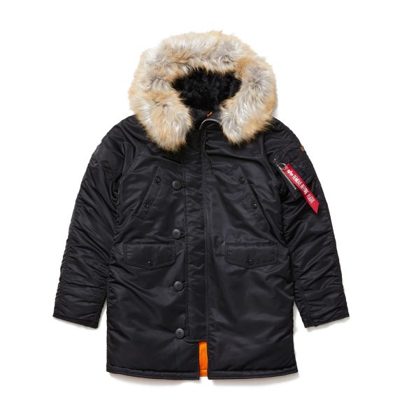 Alpha Industries Womens N-3b Black Parka Jacket