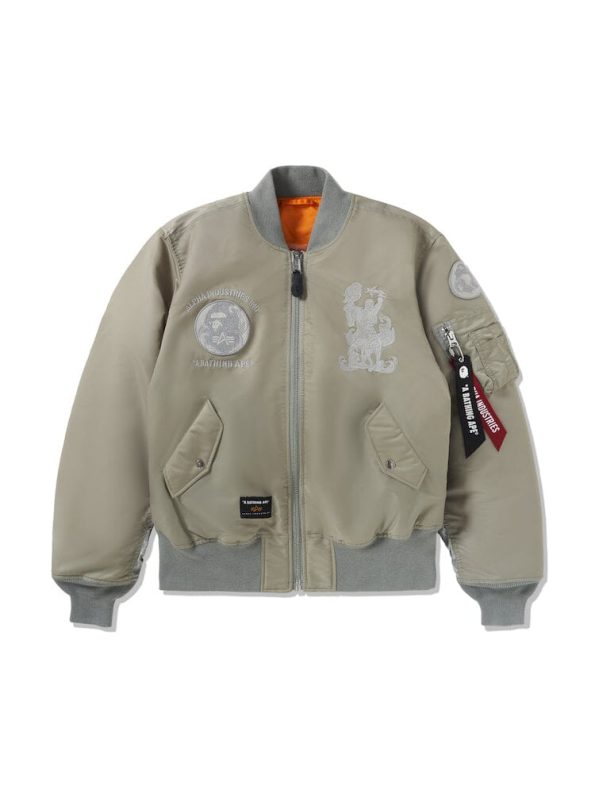 Alpha X Bape Ma-1 Olive Drab Bomber Jacket