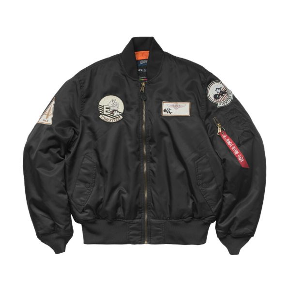 Baseball Embroidered Ma-1 Black Pilot Jacket