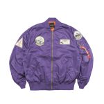 Baseball Embroidered Ma-1 Purple Pilot Jacket