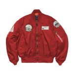 Baseball Embroidered Ma-1 Red Pilot Jacket