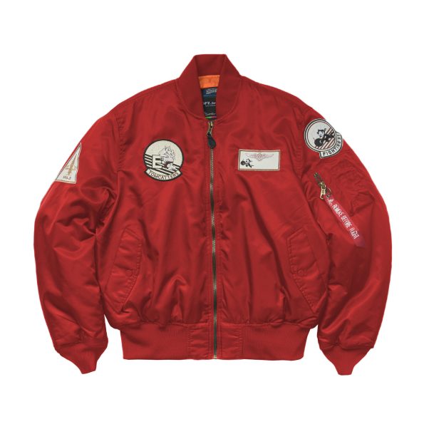 Baseball Embroidered Ma-1 Red Pilot Jacket
