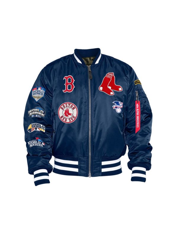 Boston Red Sox X Alpha X New Era Ma-1 Blue Bomber Jacket