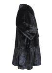 Handmade Women’s Real Black Mink Fur Long Trench Coat