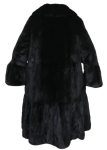 Handmade Women’s Real Black Mink Fur Long Trench Coat