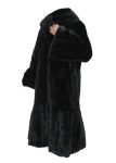 Handmade Women’s Real Black Mink Fur Long Trench Coat