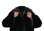 Handmade Women’s Real Black Mink Fur Long Trench Coat