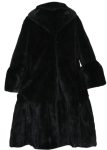 Handmade Women’s Real Black Mink Fur Long Trench Coat