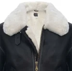 Hartland B-3 WW2 Leather Sheepskin Jacket With White Fur