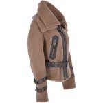 Jenna Brown Shearling Double-collar Shirt Style Fur Jacket