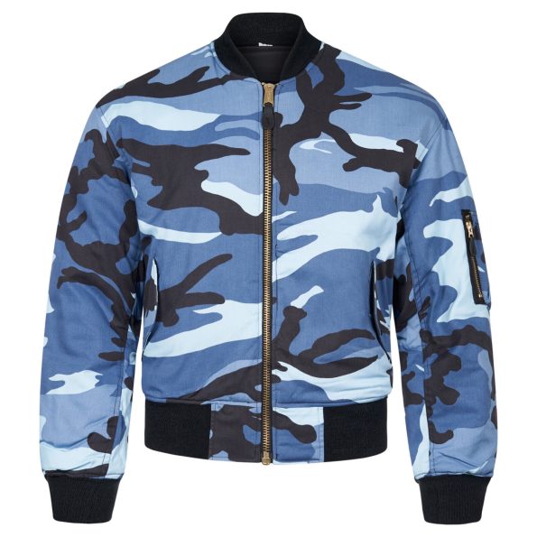 Ma-1 Flight Pilot Us Air Force Military Style Padded Blue Bomber Jacket