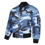 Ma-1 Flight Pilot Us Air Force Military Style Padded Blue Bomber Jacket
