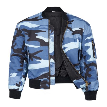 Ma-1 Flight Pilot Us Air Force Military Style Padded Blue Jacket