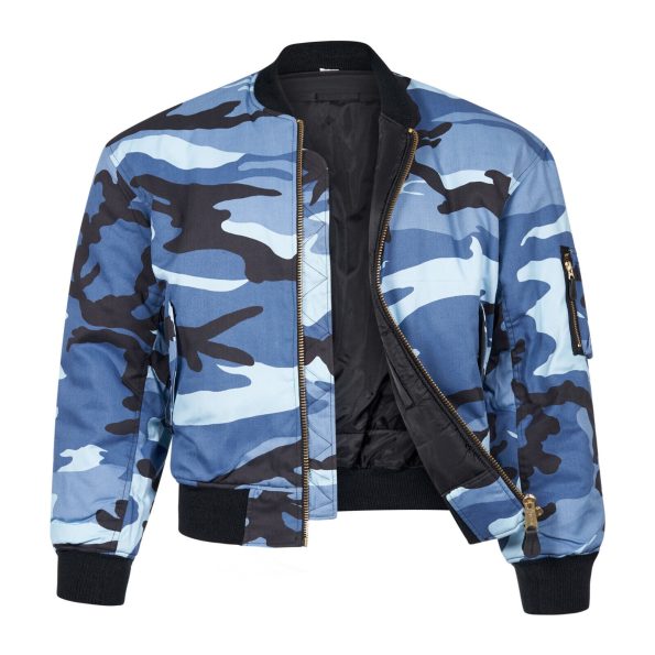 Ma-1 Flight Pilot Us Air Force Military Style Padded Blue Jacket