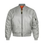 Ma1 Flight Pilot Us Air Force Padded Silver Grey Bomber Jacket