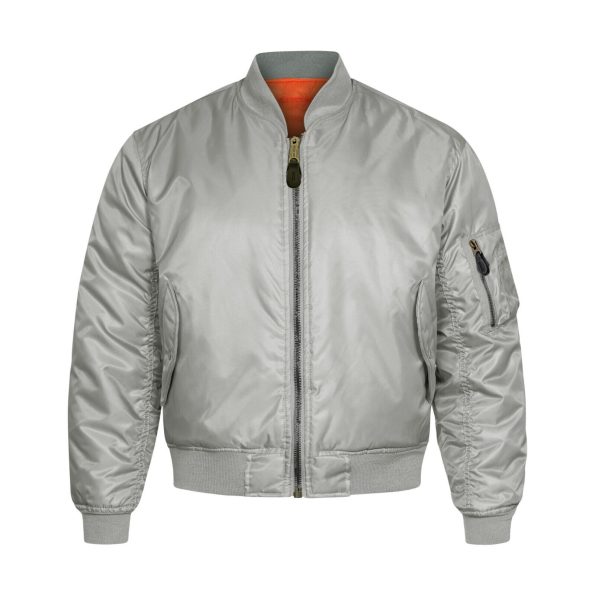 Ma1 Flight Pilot Us Air Force Padded Silver Grey Bomber Jacket