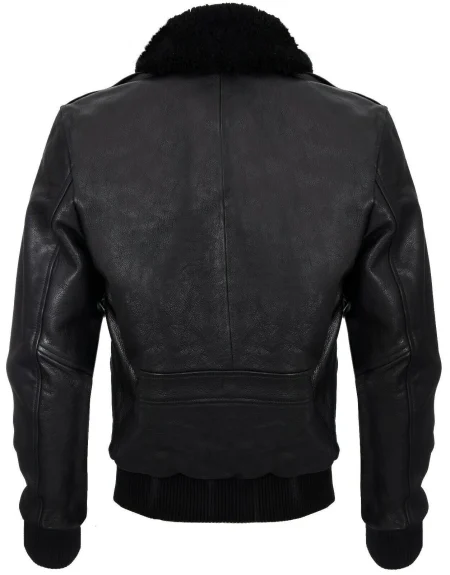 Men's A-2 Caistor Cowhide Black Leather Bomber Jacket.