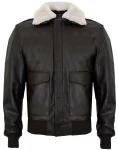 Men's A-2 Caistor Cowhide Brown Leather Bomber Jacket