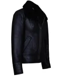 Men’s B-3 Hartland WW2 Black Leather Sheepskin Jacket