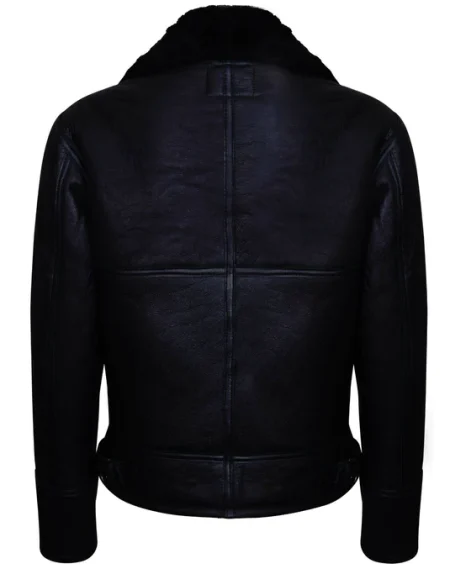 Men's B-3 Hartland WW2 Black Leather Sheepskin Jacket.