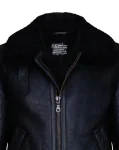 Men’s B-3 Hartland WW2 Black Leather Sheepskin Jacket