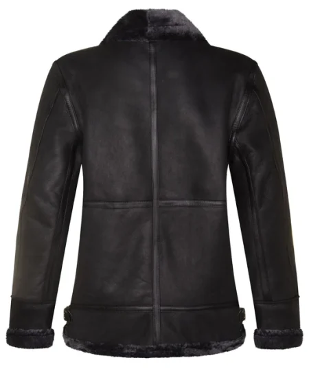 Men's B-3 Hornsey Black Leather Sheepskin Jacket.