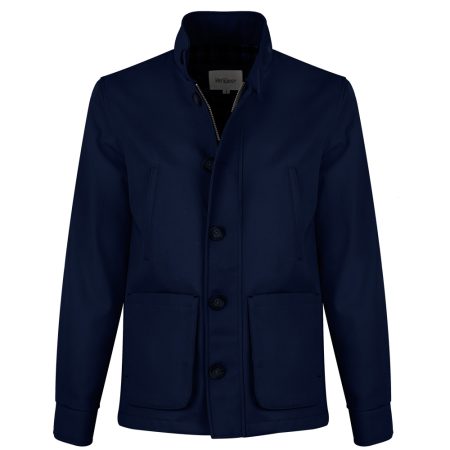 Men's Blue Cotton Zipper Field Jacket