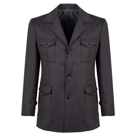 Men's Brown Wool- Blend Field Jacket