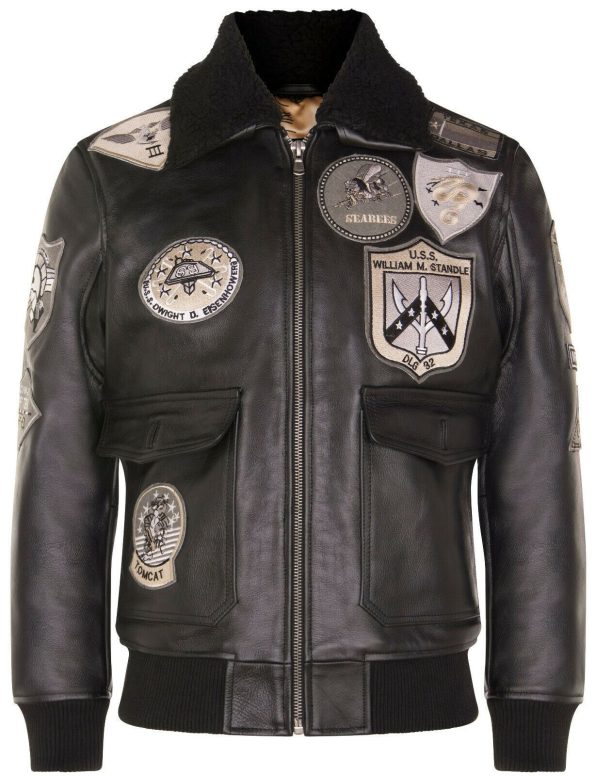 Men's Camborne A-2 Top Gun Leather Bomber Jacket